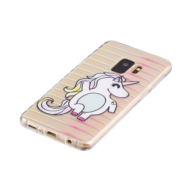 Pattern Printing Soft Slim TPU Back Phone Case for Samsung Galaxy S9 SM-G960 - Happy Unicorn-2