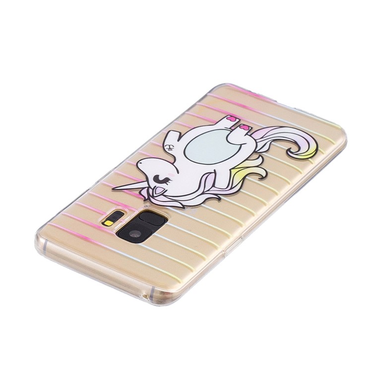 Pattern Printing Soft Slim TPU Back Phone Case for Samsung Galaxy S9 SM-G960 - Happy Unicorn-3