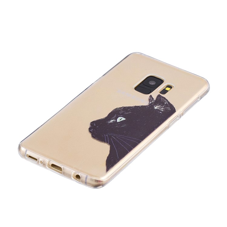 Pattern Printing Soft TPU Protective Case for Samsung Galaxy S9 SM-G960 - Black Cat-2
