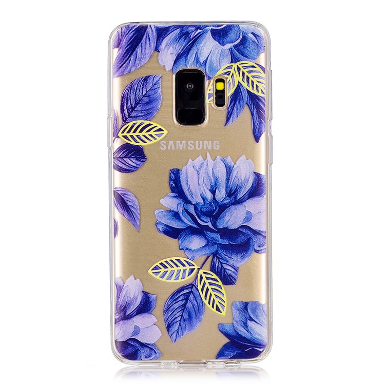

Модель Печатная Мягкая Задняя Крышка TPU Для Галактики Samsung S9 SM-G960 - Голубые Цветы, Galaxy S9