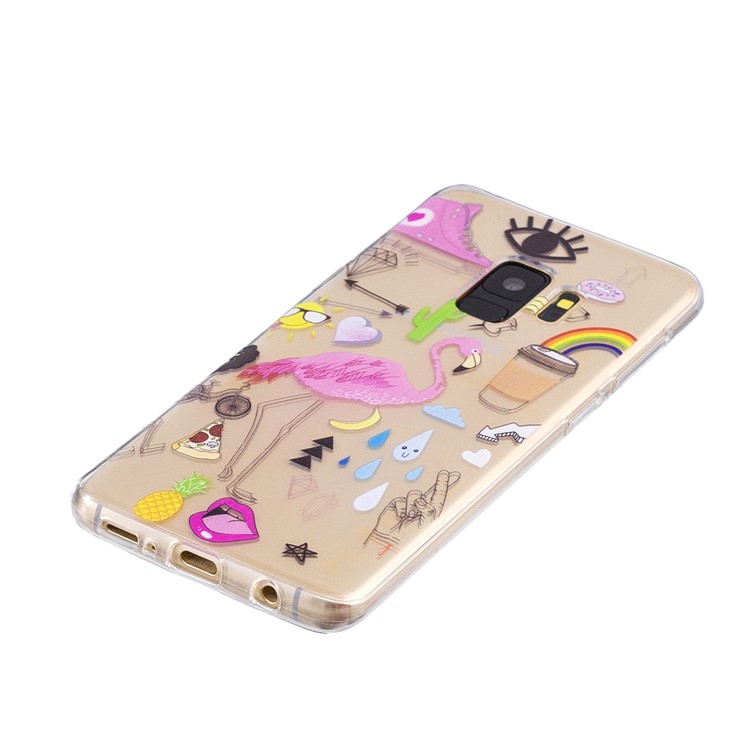 Pattern Printing Soft TPU Back Shell for Samsung Galaxy S9 SM-G960 - Pink Flamingo-2