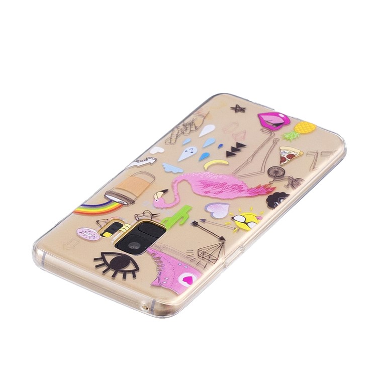 Pattern Printing Soft TPU Back Shell for Samsung Galaxy S9 SM-G960 - Pink Flamingo-3