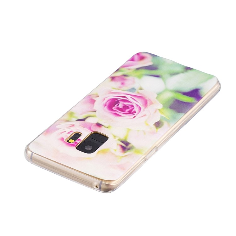 Pattern Printing Soft TPU Back Casing for Samsung Galaxy S9 SM-G960 - Rose-3