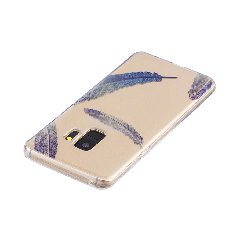 Pattern Printing Flexible TPU Back Cover for Samsung Galaxy S9 G960 - Feather-3