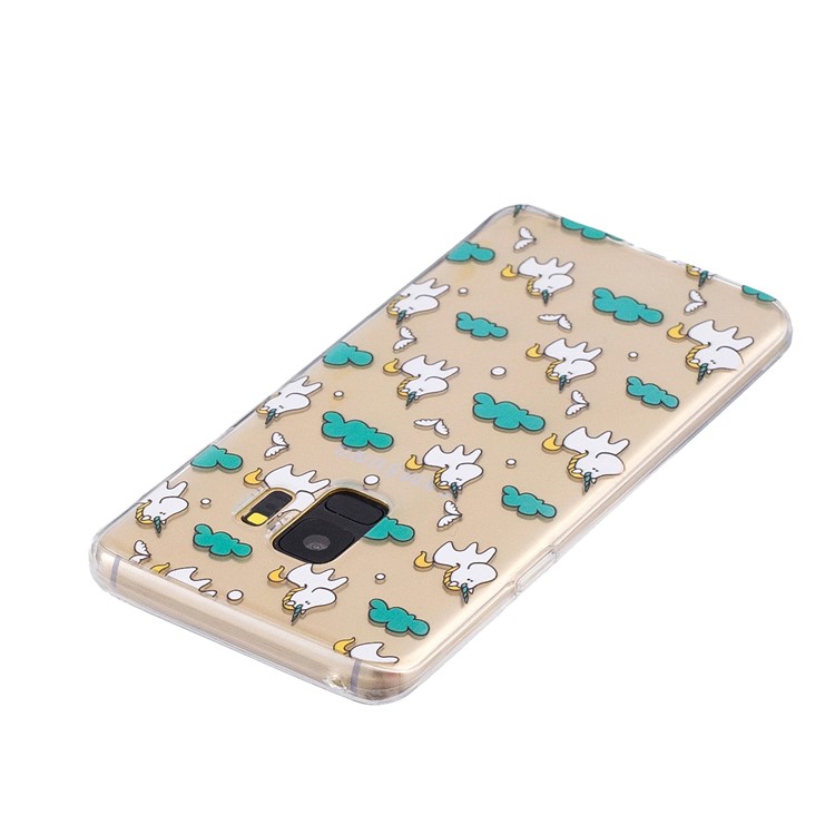 Pattern Printing TPU Mobile Case Accessory for Samsung Galaxy S9 G960 - Unicorns and Cloud-3
