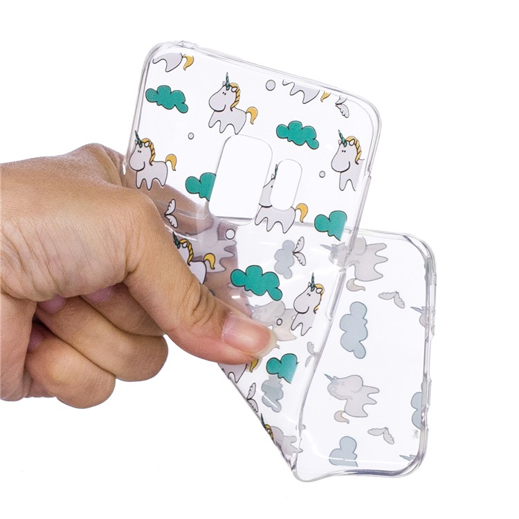 Pattern Printing TPU Mobile Case Accessory for Samsung Galaxy S9 G960 - Unicorns and Cloud-4