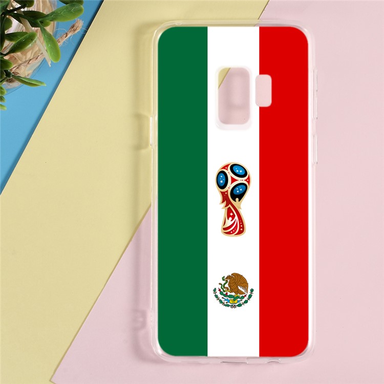 Pattern Printing 2018 World Cup Series TPU Case for Samsung Galaxy S9 SM-G960 - Mexican Flag-1