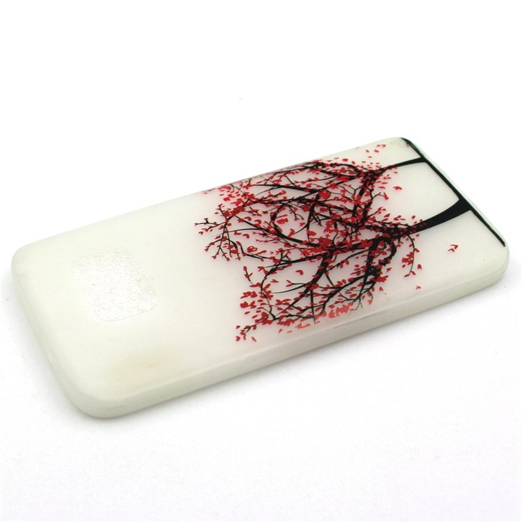 Luminous Slim TPU Back Case for Samsung Galaxy S7 - Tree with Red Leaves-3