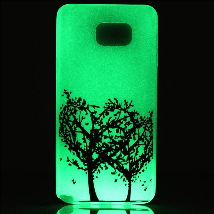 Luminous Slim TPU Back Case for Samsung Galaxy S7 - Tree with Red Leaves-6