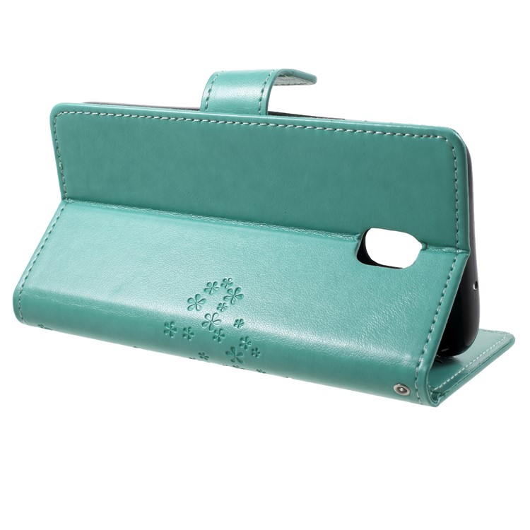 Imprint Tree Owl Pattern Wallet Leather Folio Flip Case Cover for Samsung Galaxy J7 (2018) J737 - Green-4