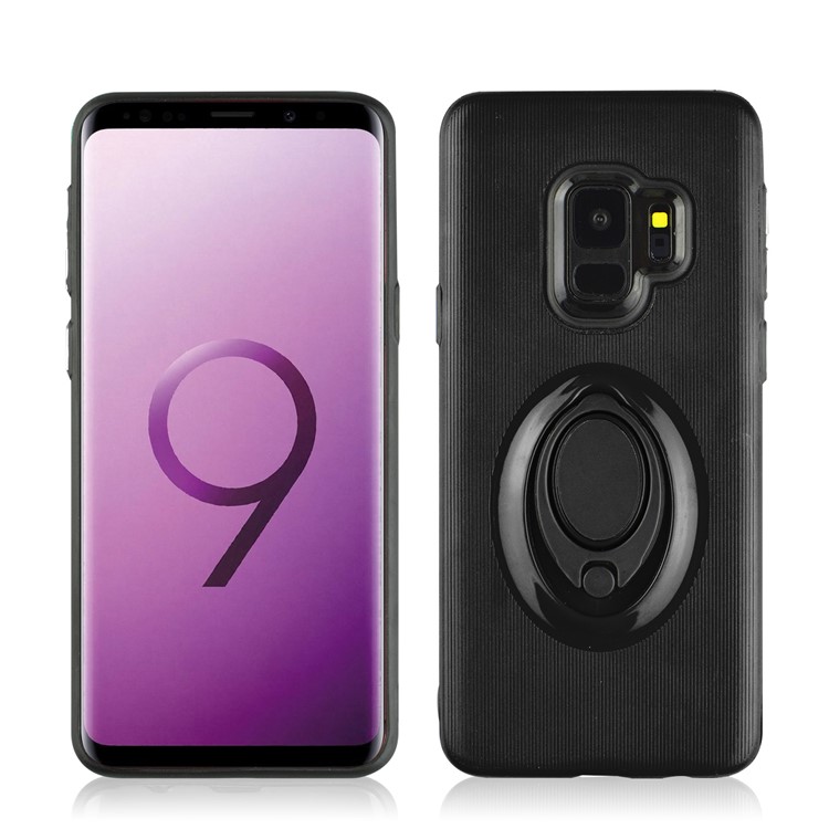 ANGIBABE Vertical Stripe TPU PC Hybrid Kickstand Case for Samsung Galaxy S9 G960 - Black-3