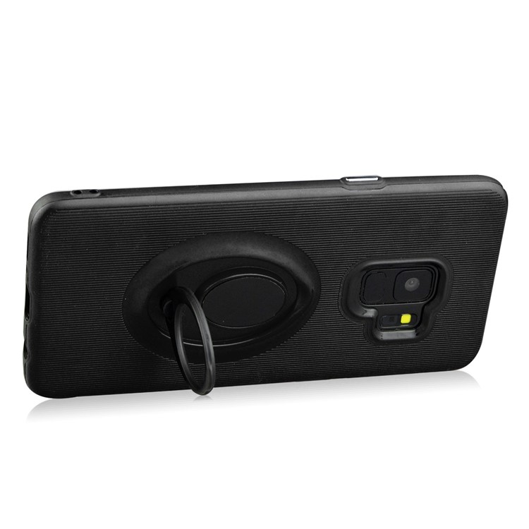 ANGIBABE Vertical Stripe TPU PC Hybrid Kickstand Case for Samsung Galaxy S9 G960 - Black-5