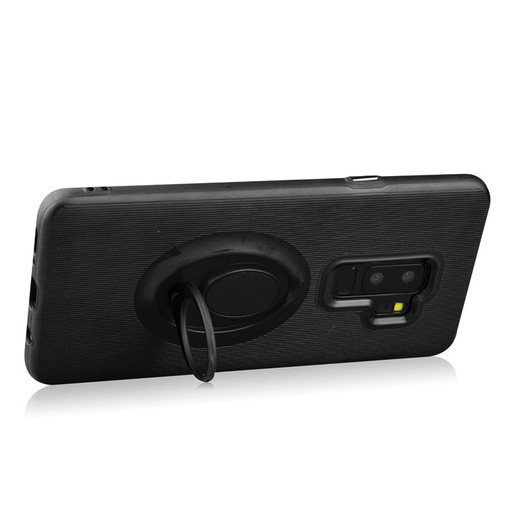 ANGIBABE Vertical Stripe Kickstand TPU PC Hybrid Case for Samsung Galaxy S9+ G965 - Black-5