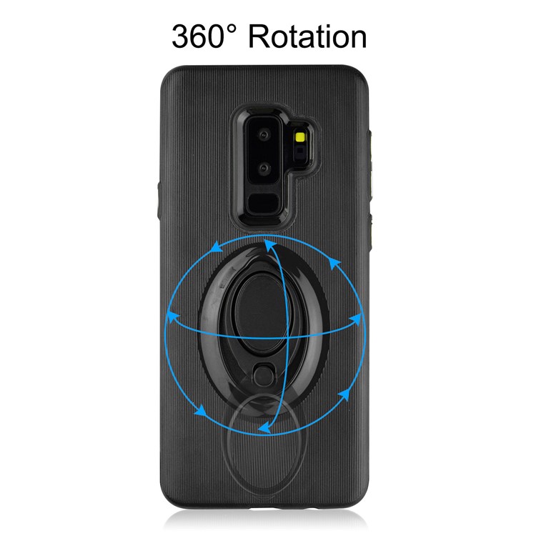 ANGIBABE Vertical Stripe Kickstand TPU PC Hybrid Case for Samsung Galaxy S9+ G965 - Black-6