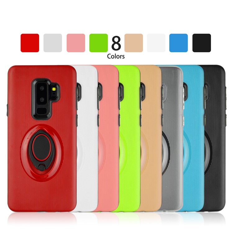 ANGIBABE Vertical Stripe Kickstand TPU PC Hybrid Case for Samsung Galaxy S9+ G965 - Black-8