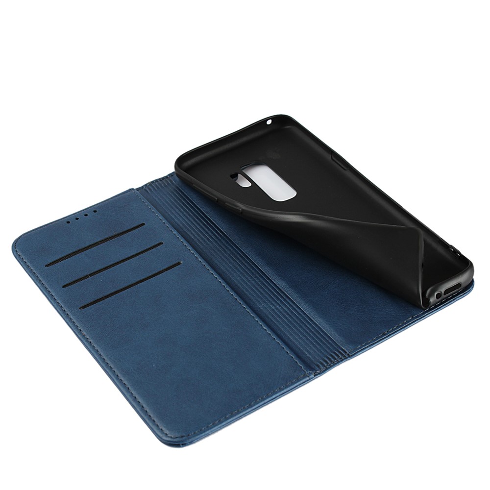 Auto-absorbed Leather Wallet Stand Phone Shell for Samsung Galaxy S9+ G965 - Blue-6