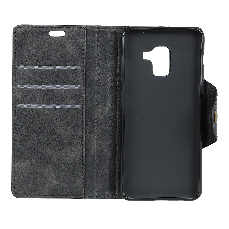 PU Leather Wallet Stand Mobile Case for Samsung Galaxy A6 (2018) - Black-5
