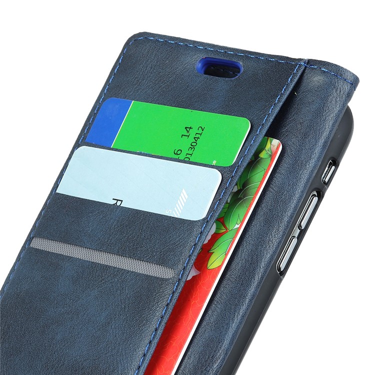 pu Leather Wallet Stand Shell Mobile Para Samsung Galaxy A6 (2018) - Azul-7