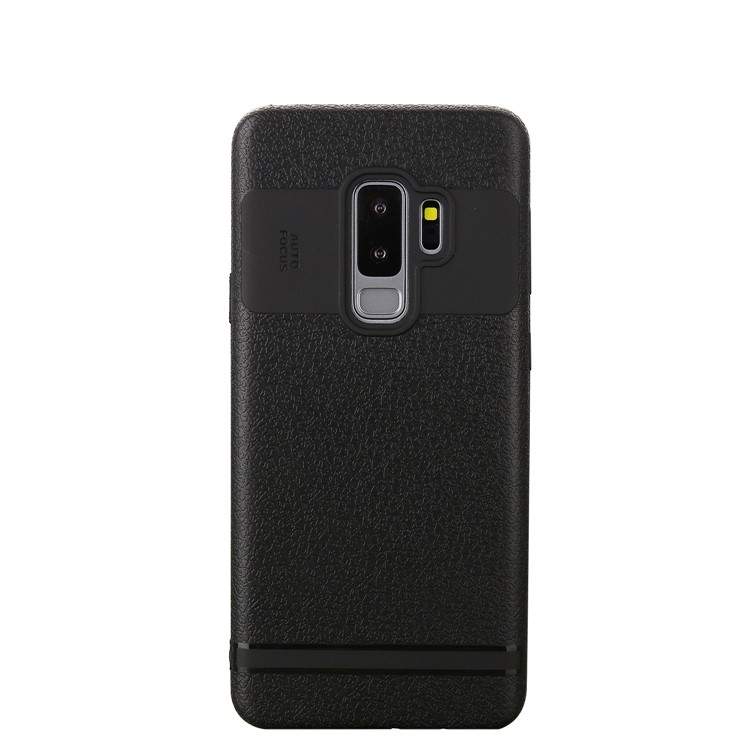 Litchi Texture Soft TPU Phone Back Shell for Samsung Galaxy S9 Plus SM-G965 - Black-2