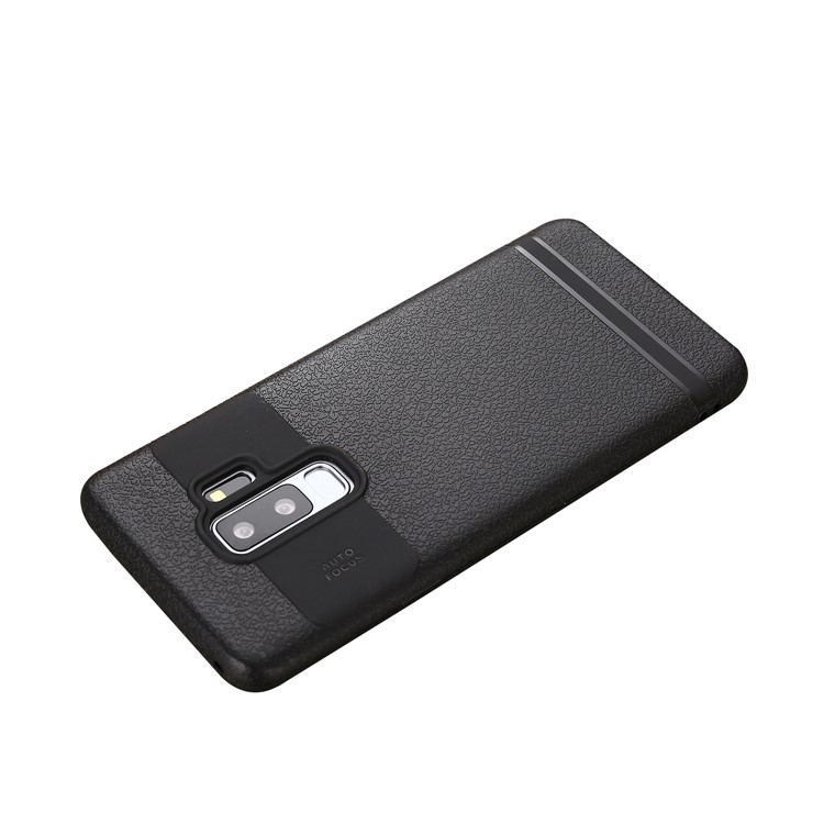 Litchi Texture Soft TPU Phone Back Shell for Samsung Galaxy S9 Plus SM-G965 - Black-3