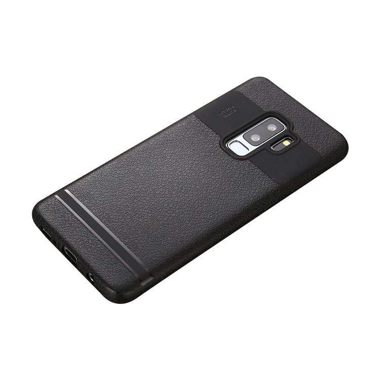 Litchi Texture Soft TPU Phone Back Shell for Samsung Galaxy S9 Plus SM-G965 - Black-4