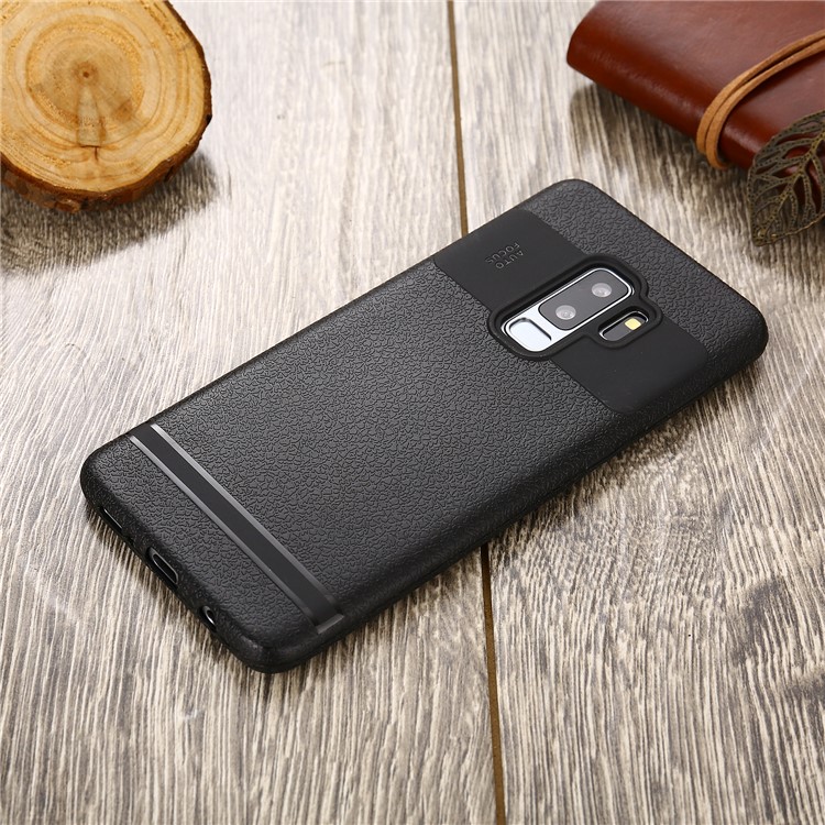 Litchi Texture Soft TPU Phone Back Shell for Samsung Galaxy S9 Plus SM-G965 - Black-5