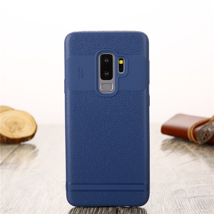 

Litchi Texture Soft TPU Phone Back Case for Samsung Galaxy S9 Plus SM-G965 - Blue
