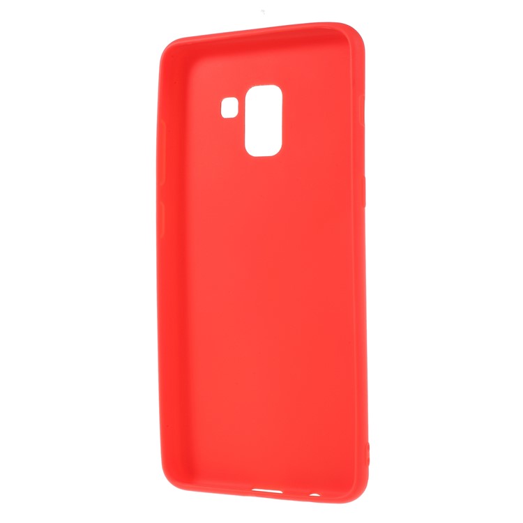 Matte TPU Shell Case for Samsung Galaxy A8+ (2018) - Red-4