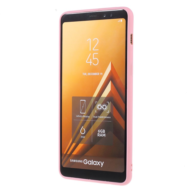 Matte TPU Mobile Phone Case for Samsung Galaxy A8+ (2018) - Pink-3