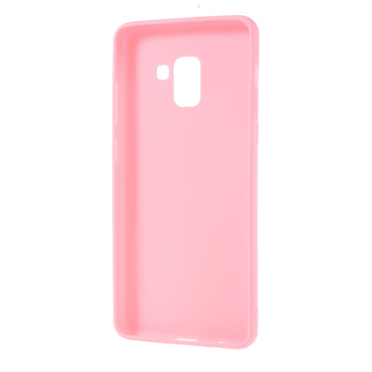 Matte TPU Mobile Phone Case for Samsung Galaxy A8+ (2018) - Pink-4