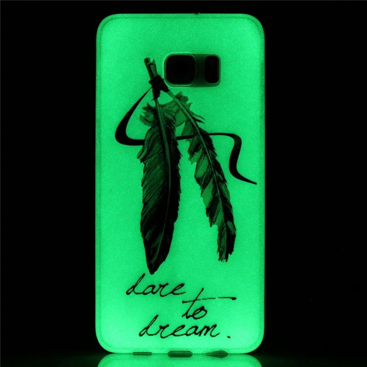 Noctilucent TPU Gel Back Shell for Samsung Galaxy S7 edge - Feather and Words-6