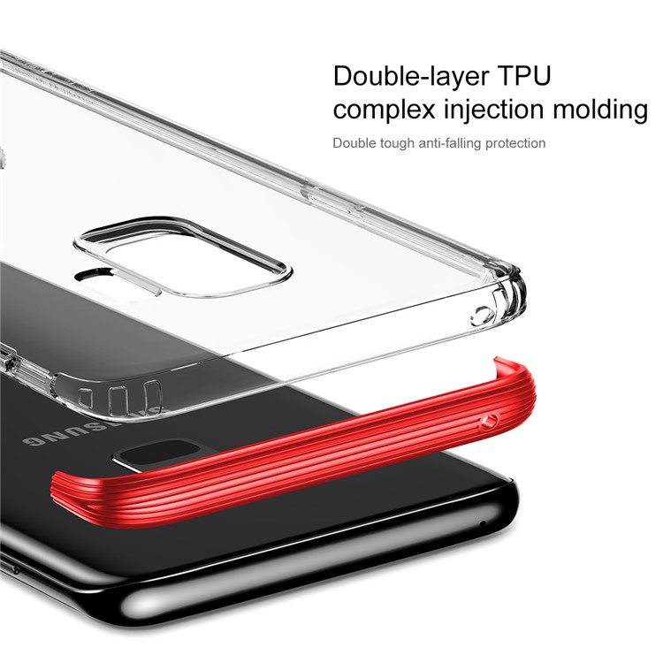 BASEUS for Samsung Galaxy S9 SM-G960 Armor Hybrid Phone Protective Cover (PC+TPU) - Red-4