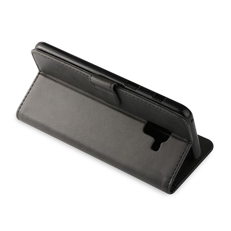 LC.IMEEKE Wallet Stand Leather Cell Phone Case for Samsung Galaxy A8 Plus (2018) - Black-4