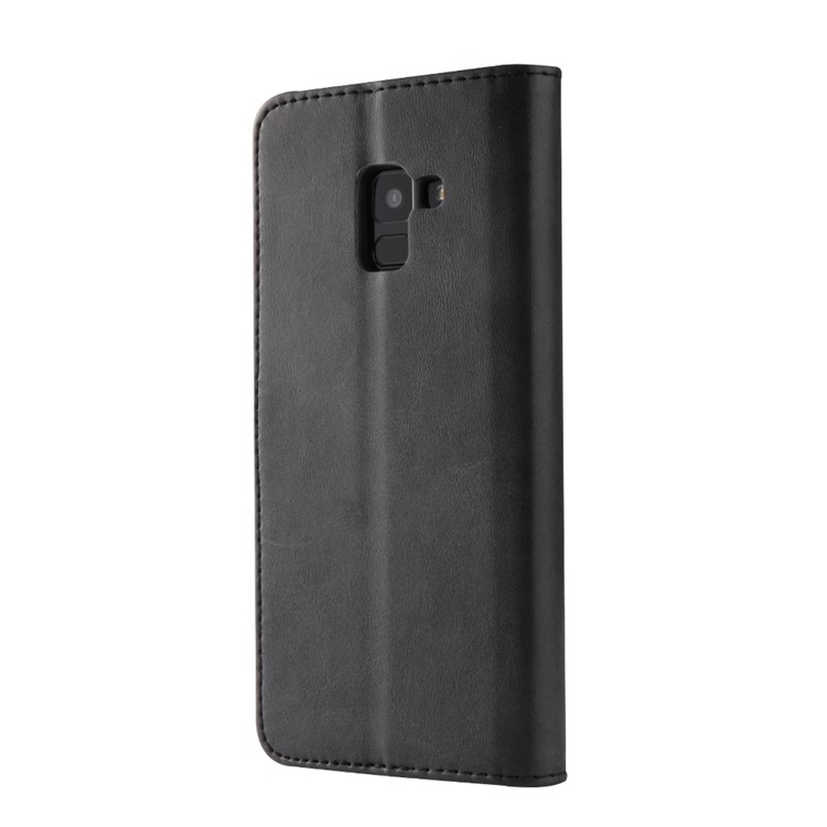 LC.IMEEKE Wallet Stand Leather Cell Phone Case for Samsung Galaxy A8 Plus (2018) - Black-6