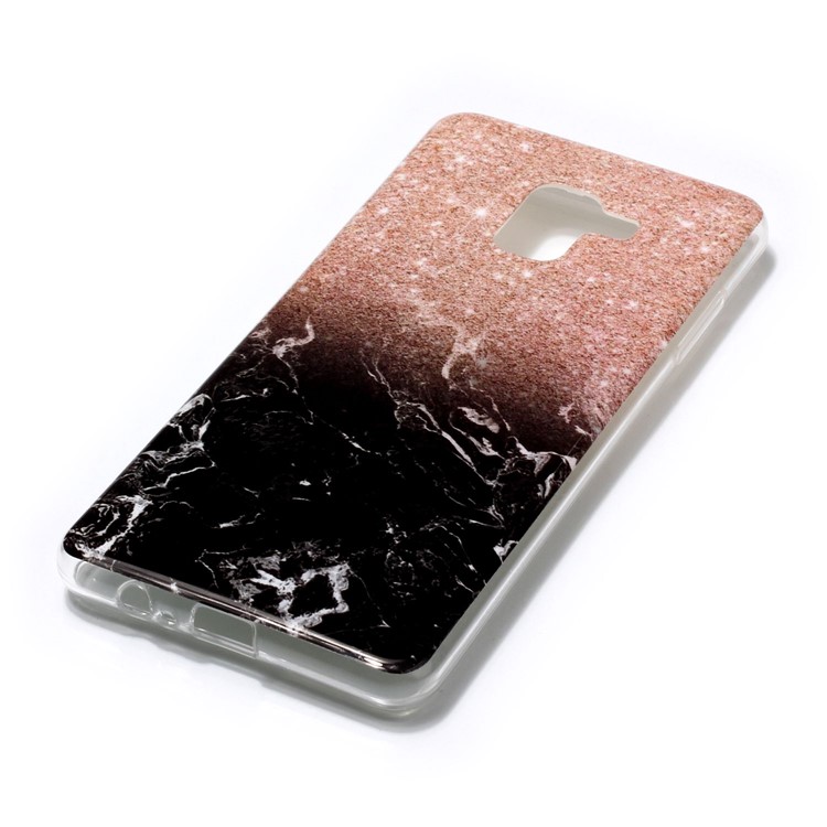 Marble Pattern IMD TPU Phone Shell for Samsung Galaxy A8 Plus (2018) - Orange / Black-3