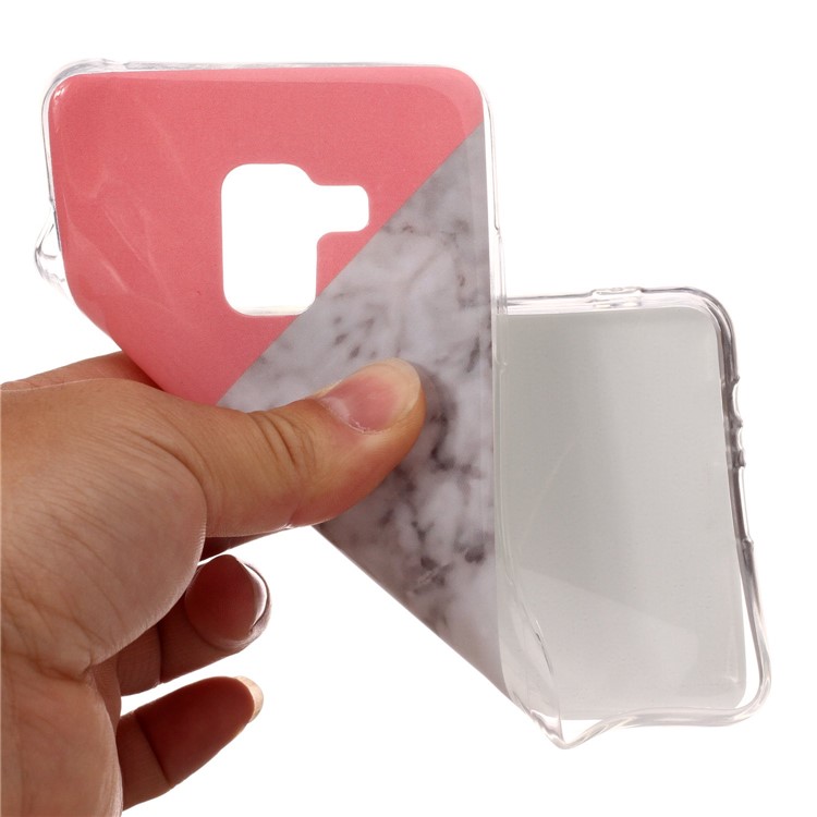 Marble Pattern IMD TPU Phone Case Cover for Samsung Galaxy A8 Plus (2018) - Pink / Grey / Black-4