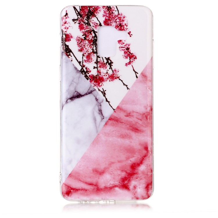 Marble Pattern IMD TPU Phone Cover Shell for Samsung Galaxy A8 Plus (2018) - Pink Flower-2
