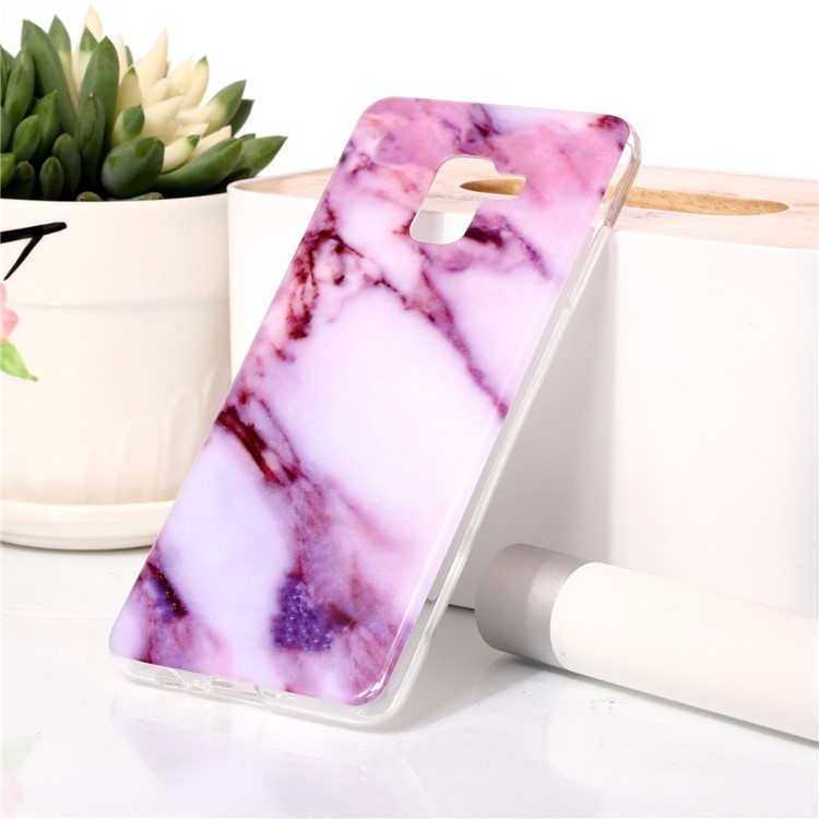 

Marble Pattern IMD TPU Mobile Shell for Samsung Galaxy A8 Plus (2018) - Pink / White