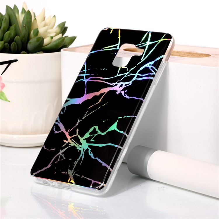 

Marble Pattern Colorized Electroplated TPU Back Case for Samsung Galaxy A8+ (2018) - Black