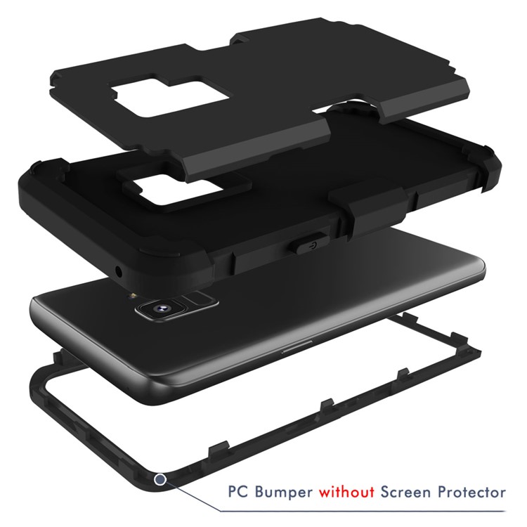 3-piece PC+Silicone Shockproof Hybrid Case for Samsung Galaxy S9 SM-G960 - Black-10