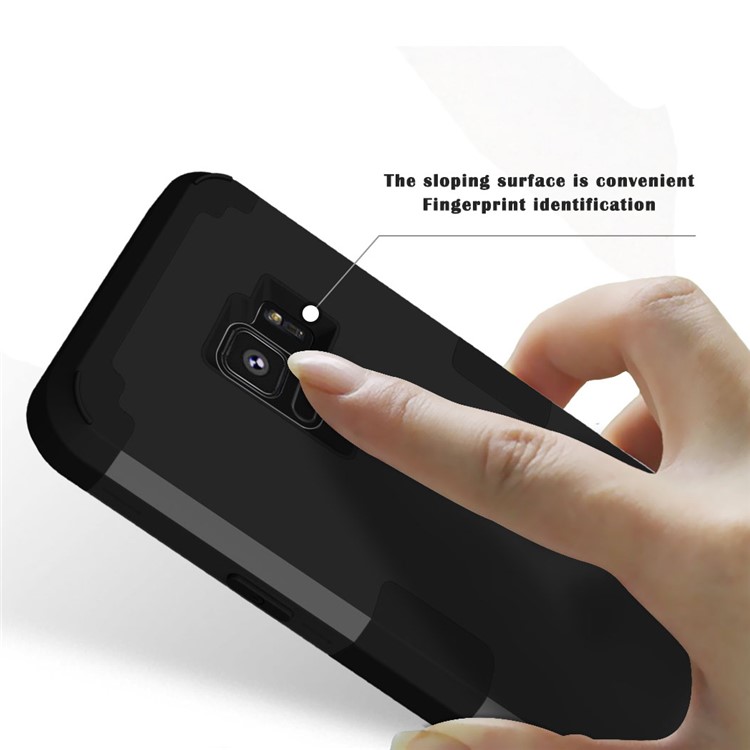 3-piece PC+Silicone Shockproof Hybrid Case for Samsung Galaxy S9 SM-G960 - Black-11