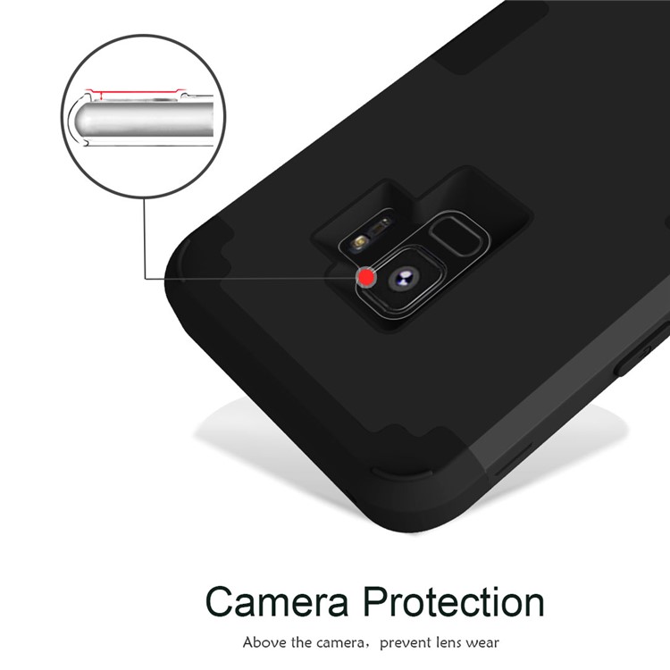 3-piece PC+Silicone Shockproof Hybrid Case for Samsung Galaxy S9 SM-G960 - Black-12