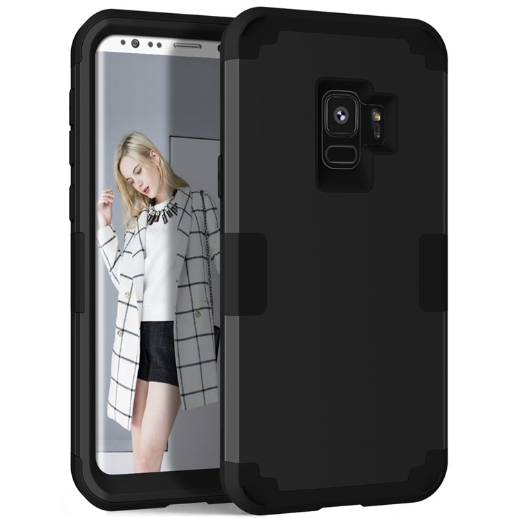 3-piece PC+Silicone Shockproof Hybrid Case for Samsung Galaxy S9 SM-G960 - Black-2