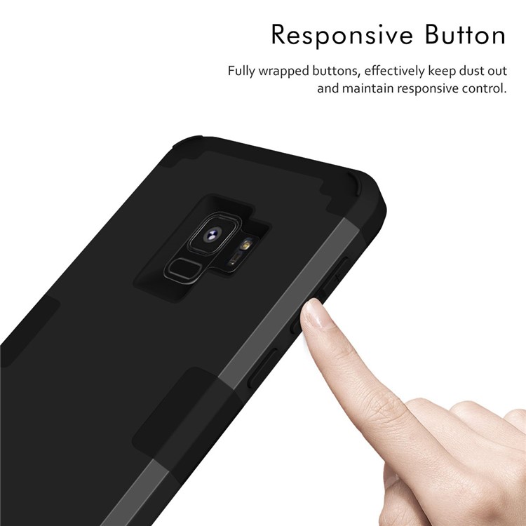 3-piece PC+Silicone Shockproof Hybrid Case for Samsung Galaxy S9 SM-G960 - Black-4