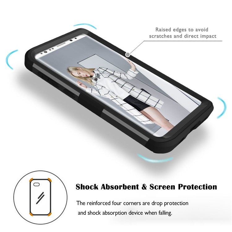 3-piece PC+Silicone Shockproof Hybrid Case for Samsung Galaxy S9 SM-G960 - Black-9