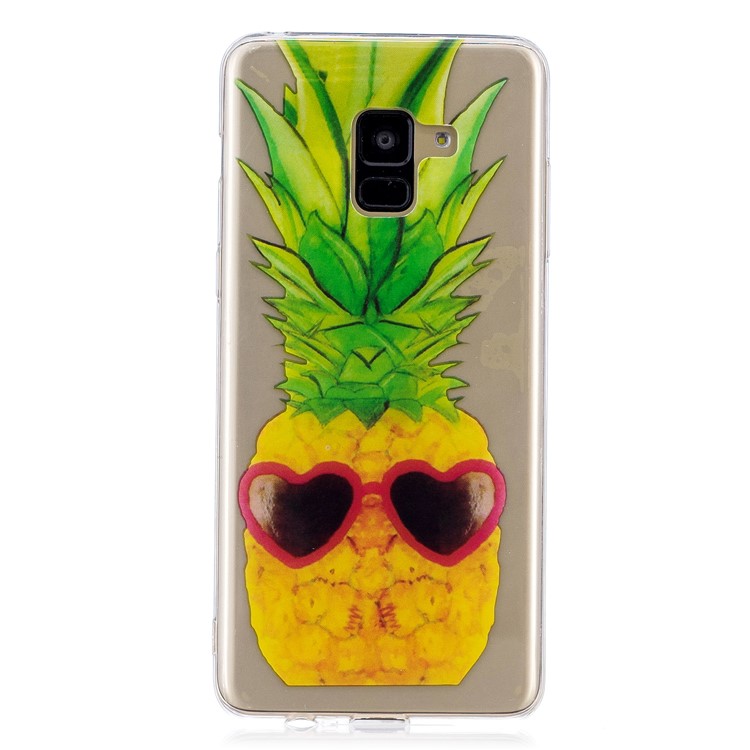 

Шаблон Печати IMD Мягкий Чехол Для Телефона TPU Для Галактики Samsung A8 + (2018) - Ананас