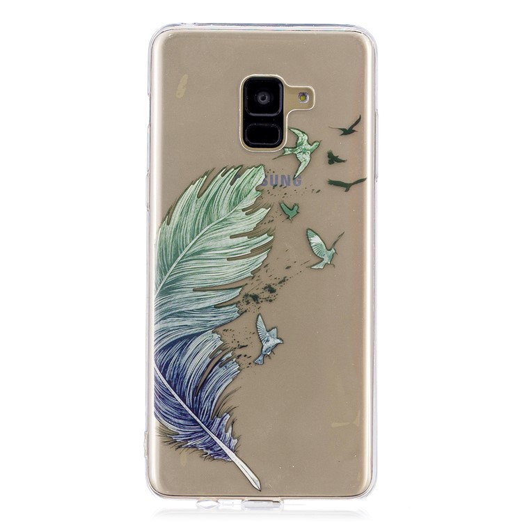 

Pattern Printing IMD Soft TPU Phone Shell for Samsung Galaxy A8+ (2018) - Feather and Bird