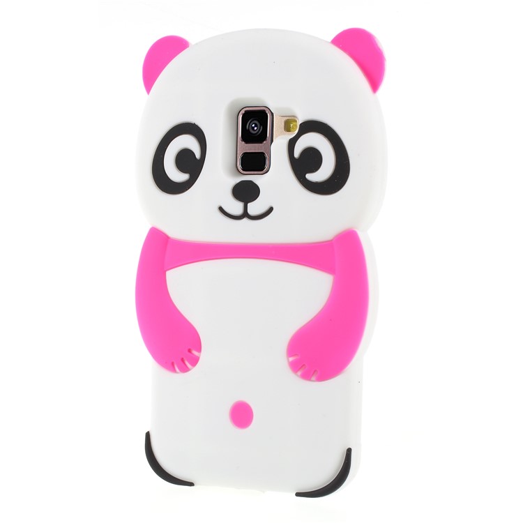 Adorable 3D Panda Silicone Cover for Samsung Galaxy A8 (2018) - Rose-3