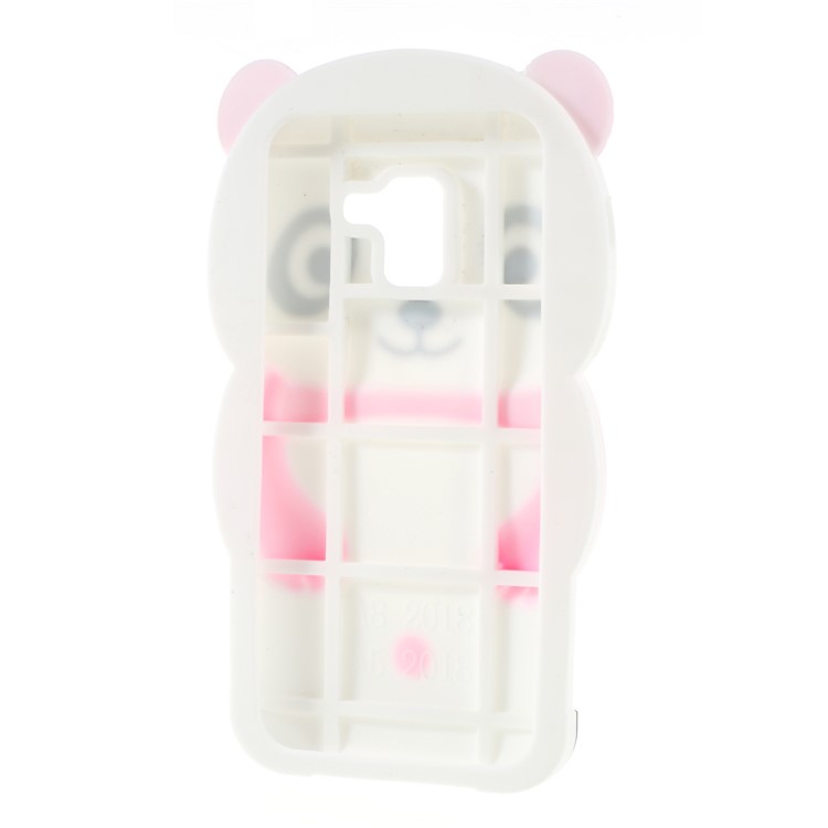 Adorable 3D Panda Silicone Cover for Samsung Galaxy A8 (2018) - Rose-4