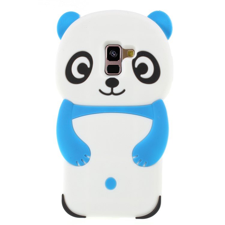 

Для Samsung Galaxy A8 (2018) Восхитительный 3D Panda Силиконовый Телефон Случае Аксессуар - Синий, Galaxy A8 (2018)
